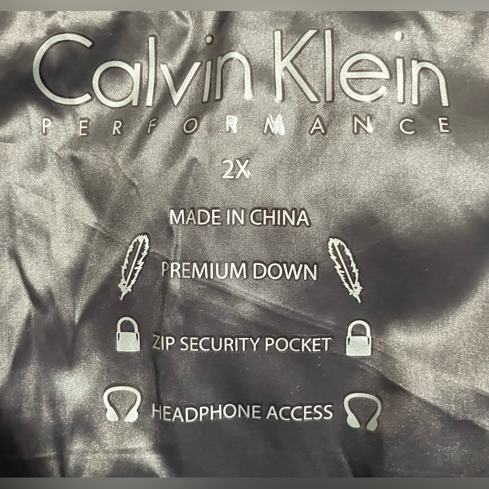 Calvin Klein 2X Silver Premium Down Full Zip Puffer Vest Lightweight Packable - Picture 5 of 9